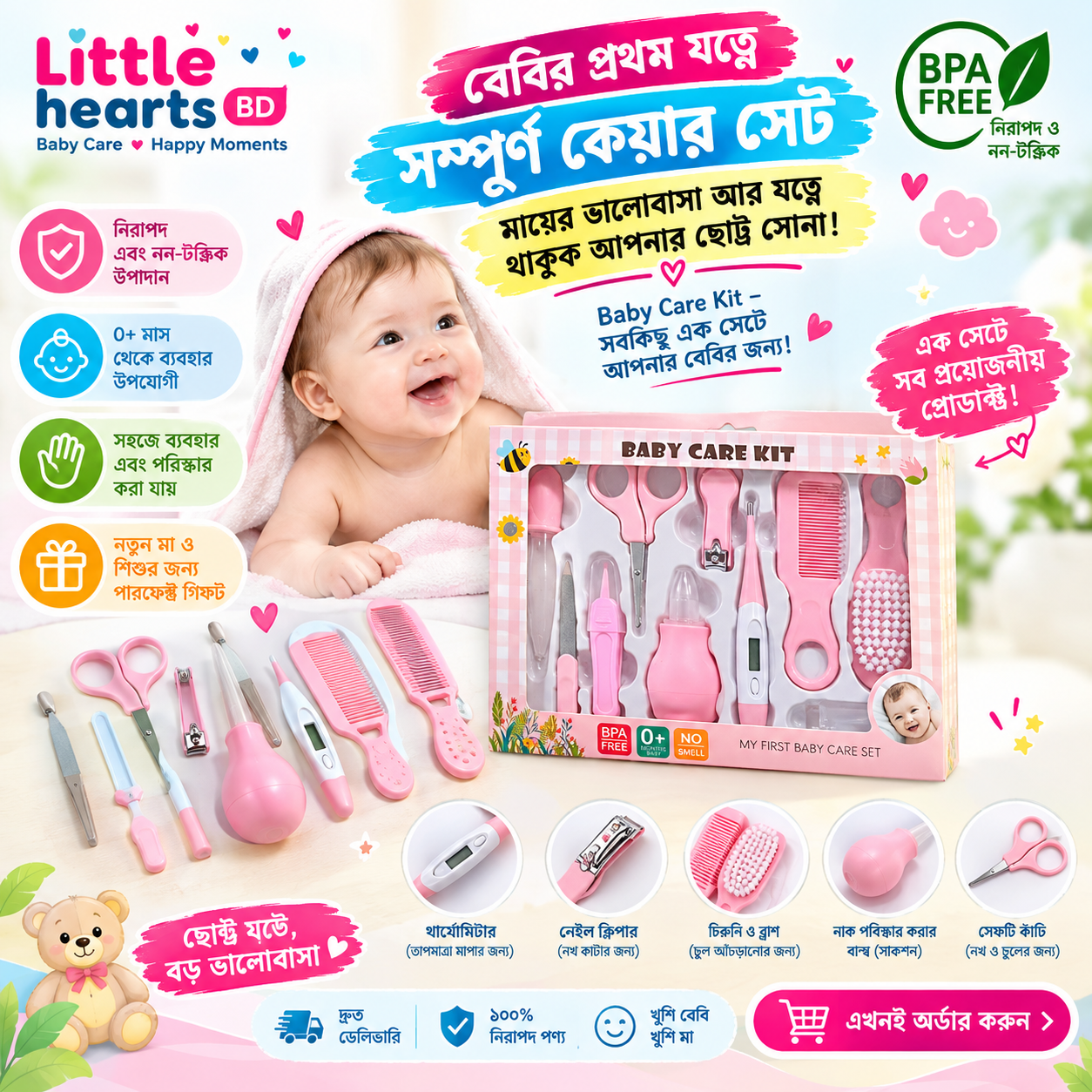 Baby Care Kit | Newborn Baby Grooming & Care Set